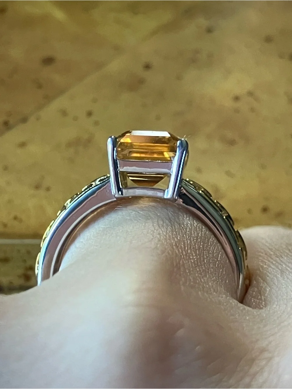 Brazilian Citrine Sterling Silver Ring Size 8